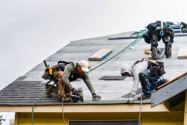 Professional Gutter Installation technician working in Bunnlevel, NC